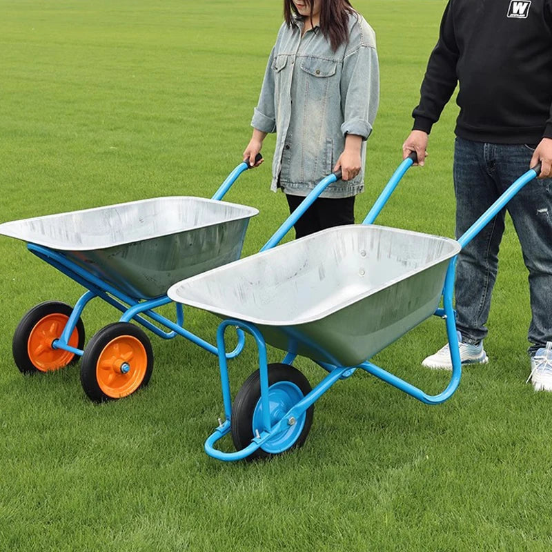 Hot Sale Metal Wheelbarrow With Pneumatic Wheels For Garden And Construction Use Building Equipment For Farm Tools
