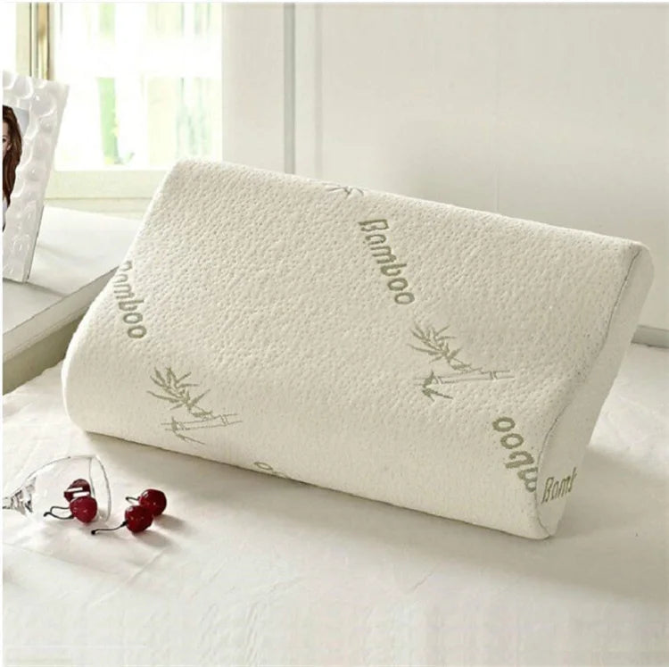 Bamboo Pillow Memory Foam Pillow with Removable Cover with Zipper Bamboo Neck Pillow for Sleeping Ergonomically Design JAF022