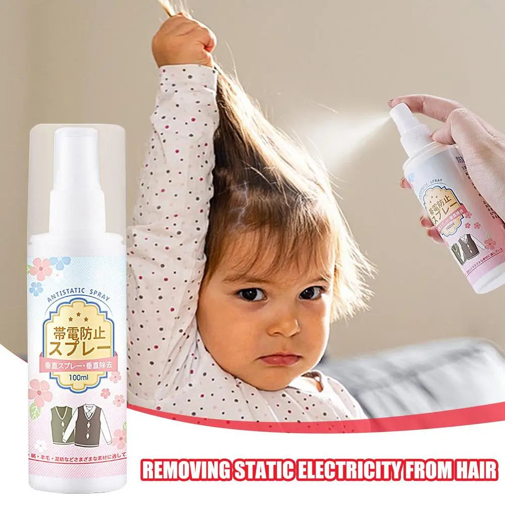 Anti-Static Spray For Clothes 100ml Anti Static & Instant Wrinkles Release Spray Travel Size Odorless Fabric Anti Static Spray