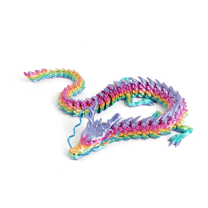 3D Printed Dragon Feathered Wyvern Dragon Articulated Fidget Dragon Home Office Decor Desktop Pet Desk Toy