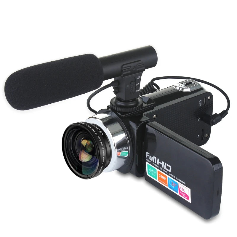 Digital Cameras HD Digital Video Camera 18x Digital Zoom Camera 24 MP 3 Inch LCD Screen  High-Definition PC Cameras Functional