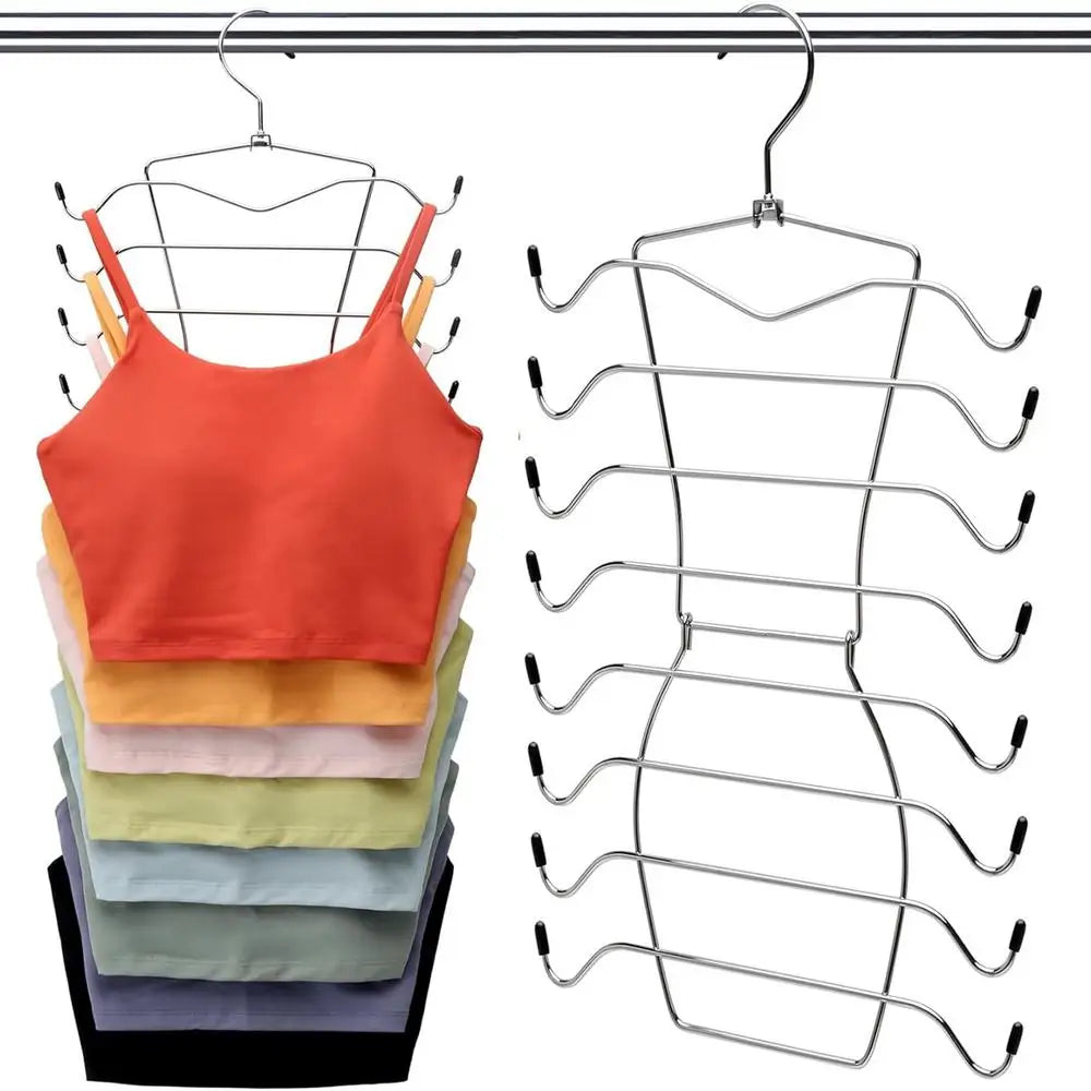 Foldable Mental Bra Hanger 8-layer Bra Hanger Sports Bra Hanger Space Saving Non-Slip Rotatable Sport Bras Holder for Closet