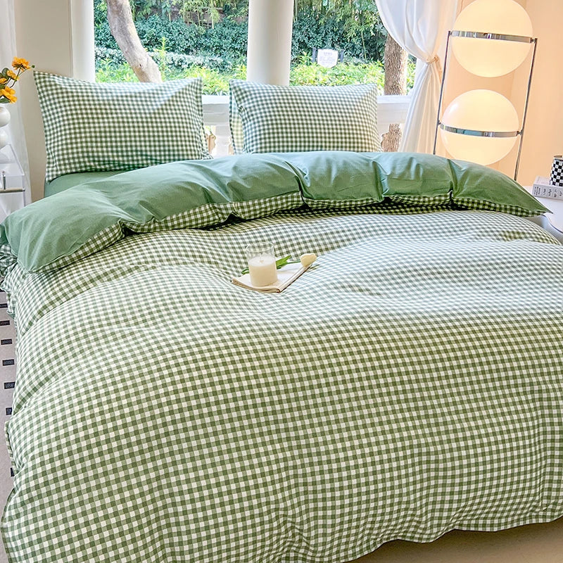 Kawaii Bear Printed Bed Set Floral Duvet Cover Pillowcase Bedding Set Cute Dog Bed Linen Sheet Quilt Cover Full Queen King Size