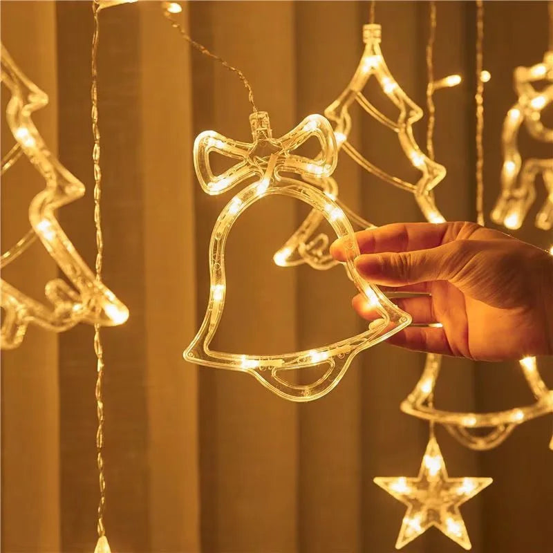LED Christmas Garland String Lights Fairy Curtain Light For Home New Year Party Wedding Holiday Decor
