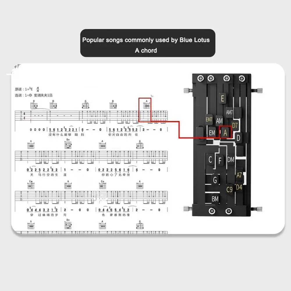 Guitar Aid Chords,Portable Guitar Learning System Teaching Beginner Trainer Practice Tools for Beginners Friends Family Adults