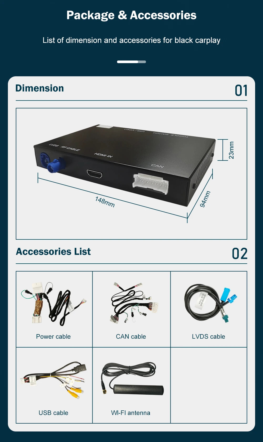 Wireless CarPlay for Lexus ES 2014-2019, with Android Auto Mirror Link AirPlay Car Play Functions