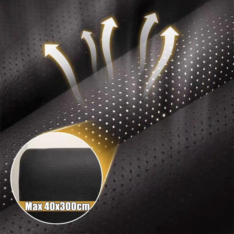 Self-Adhesive Faux Leather Repair Patch Breathable Perforated Leather Repair Sticker for Furniture Sofas Car Seats Office Chairs