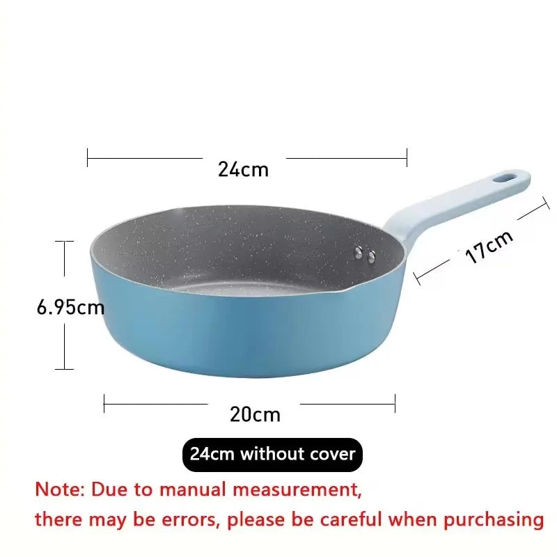COOKER KING  24/26/28cm Maifan Stone Non-stick Frying Pan Pancake Household Chef Pot Universal Gas Induction Cooker Kitchenware
