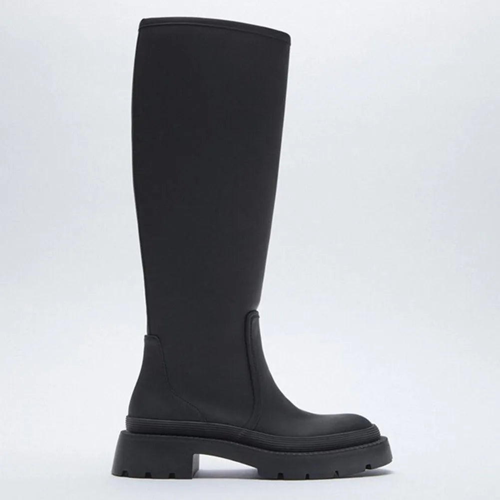 Boots Woman Winter 2022 Platform Thigh High Boots Women   Square Toe Chunky Party Knee High Wedge Long Woman Boots