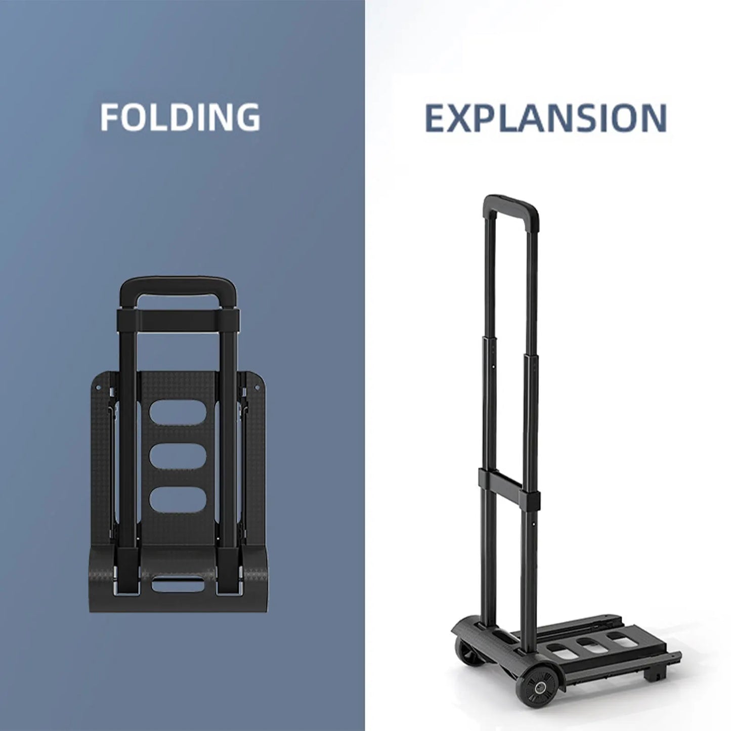 Heavy Duty Foldable Hand Sack Wheel Trolley Folding Truck Barrow Cart Travel Luggage Shopping Cart Portable Home Use Car