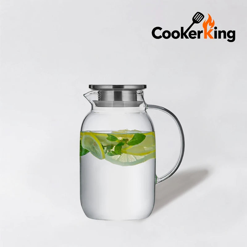 COOKER KING 1.8/2.5L Glass Water Kettle High Borosilicate Glass Large Capacity Teapot High Temperature Resistance Office Use