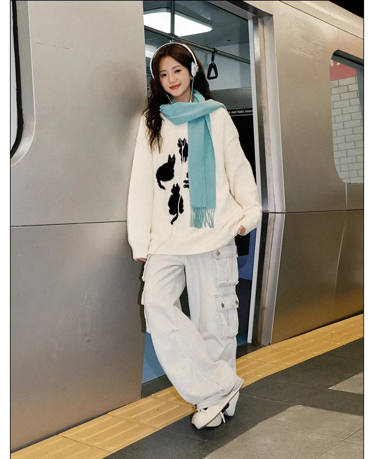 Pullovers Women Cartoon Trendy All-match O-neck Lazy Style Autumn Winter Imitation Mink-fleece Knitted Cozy Chic Ins Sweaters