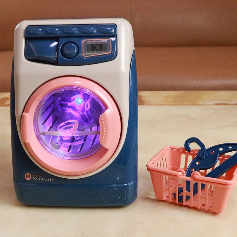 2025 Kids' Pretend Play Mini Simulation Kitchen Toys BLUE Household Appliances Toy with Light up & Sound for both Boys and Girls