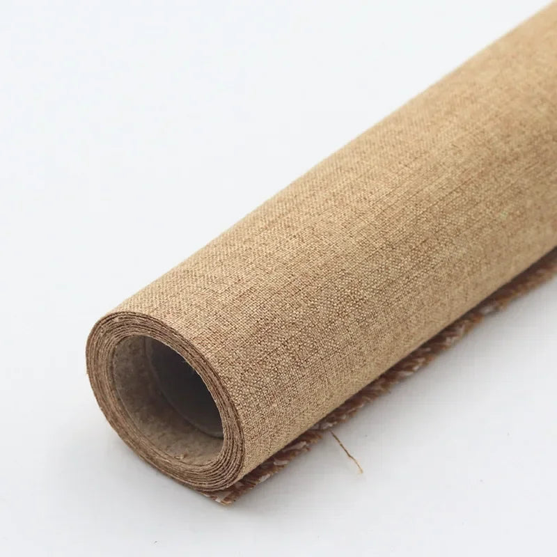 Self Adhesive Linen Fabric Adhesive Durable Linen Cloth for Sofa Furniture Car Seats Office Chairs Boxes Handicraft Handmade DIY