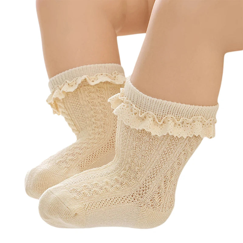Adorable Infant Girls Ruffle Socks Perfect for Special Occasions like Baptisms Birthdays and Family Photoshoots