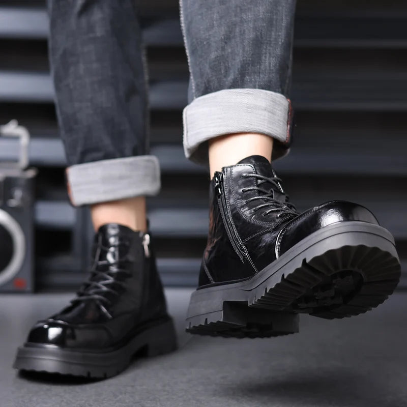 2025 Autumn Boots Men's British Style Workwear Shoes Casual Popular Men's And Women's High-Top All-Match Men's Shoes