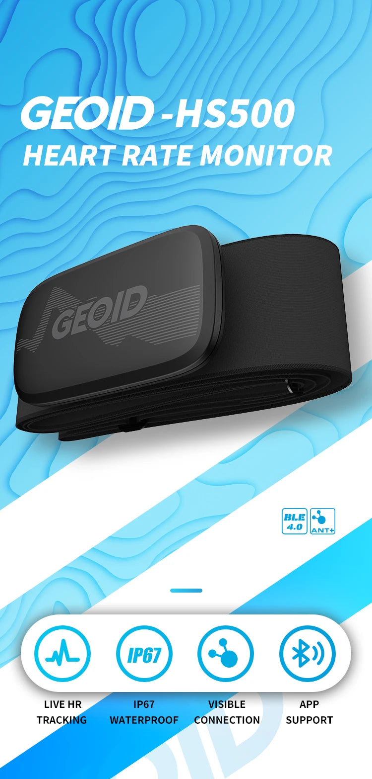 Geoid HS500 Heart Rate Sensor Monitor Cycling Computer Wireless Health Fitness For Garmin With Chest Heart Bluetooth ANT+