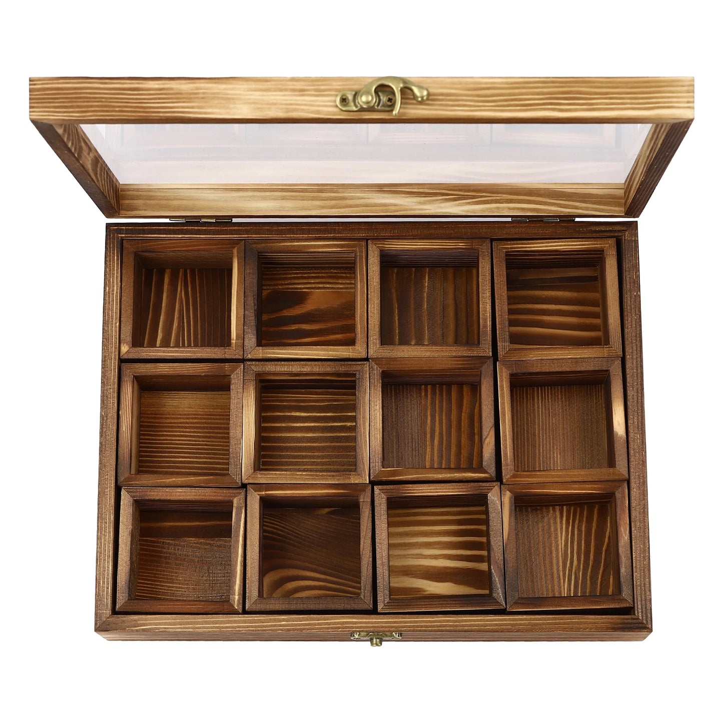 Retro Style Wooden Spice Box Wooden Spice Box with 12 Containers Storage Cans Spice Fit Box