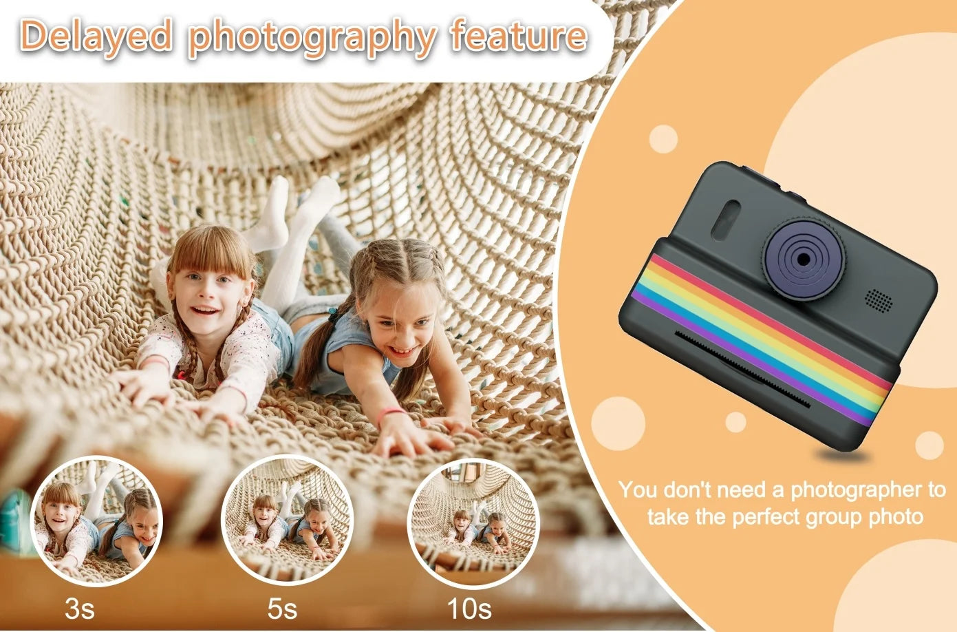 Instant Print Camera For Photography Mini Printer Portable Thermal Digital Children Photo Kids Camera 2.8inch HD Video Toy Gifts