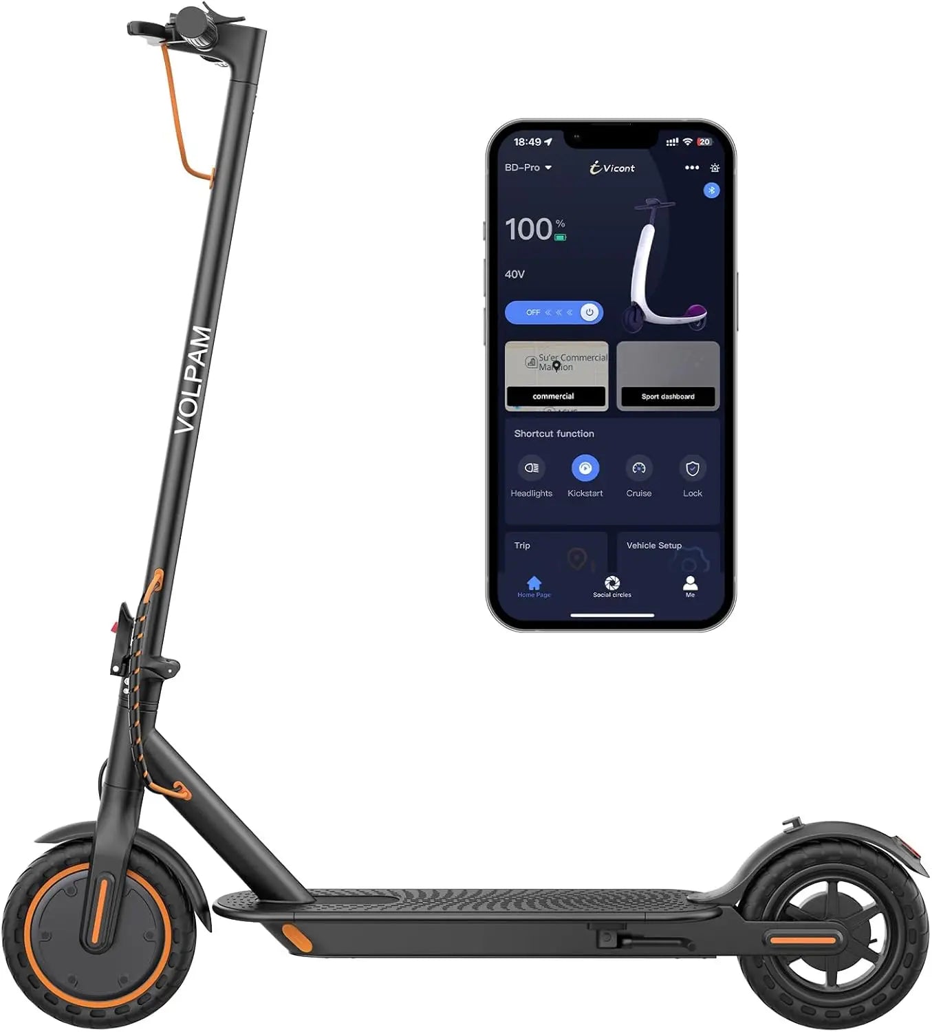 Poolsalb Electric Scooter|350W / 500W Motor, 8.5”/10”Solid Tires,19–22 Mph Speed, Up to 28 Miles Range, Dual Braking System
