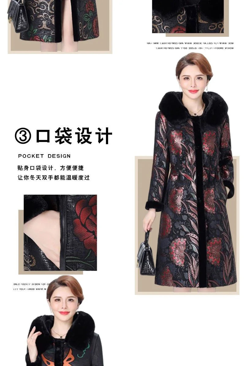 Fur Coat For Women Wearing Both Sides and Fur Integrated Coat 2023 New Loose Mother's Clothing Thickened and Warm Long Coat For