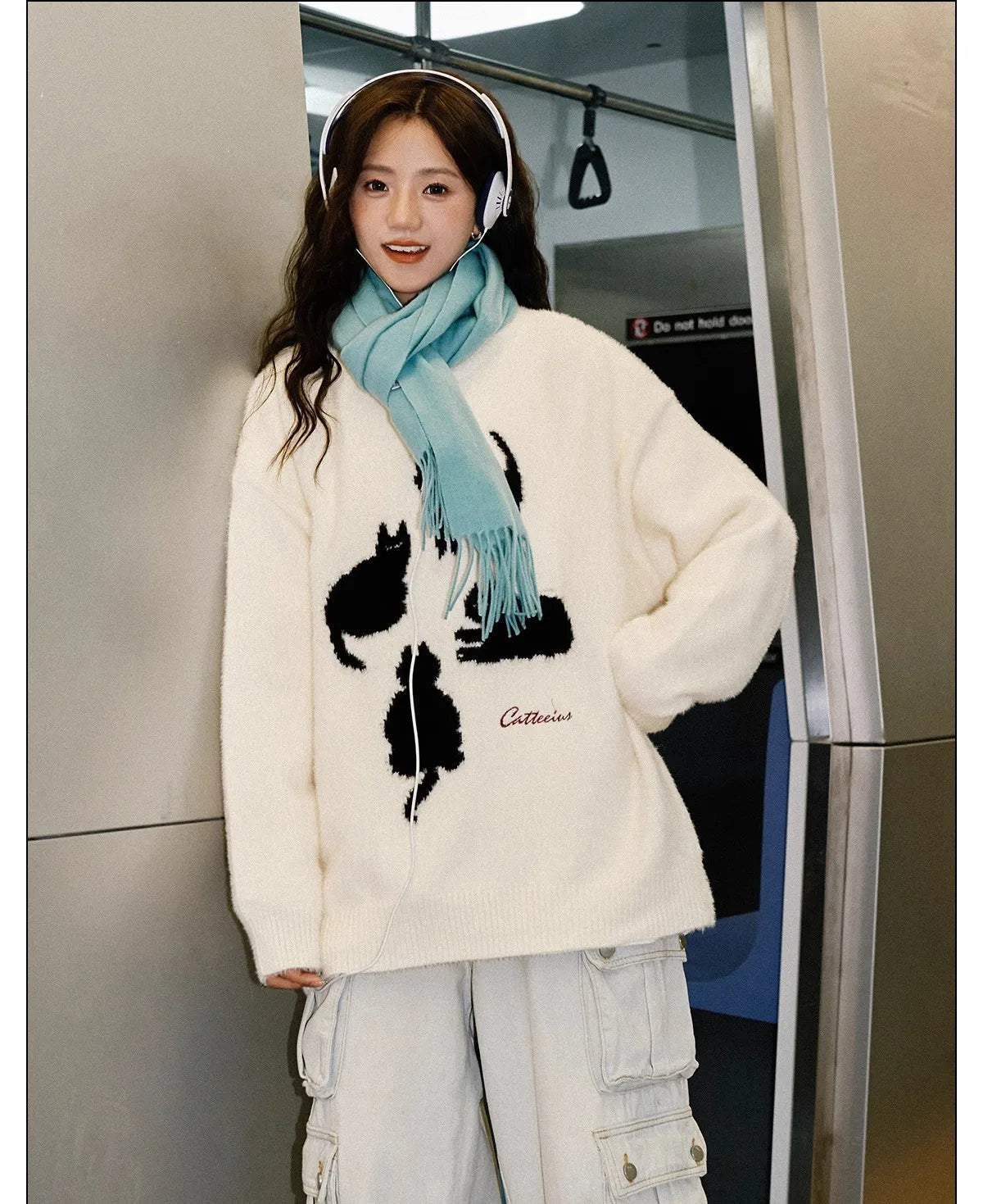 Pullovers Women Cartoon Trendy All-match O-neck Lazy Style Autumn Winter Imitation Mink-fleece Knitted Cozy Chic Ins Sweaters