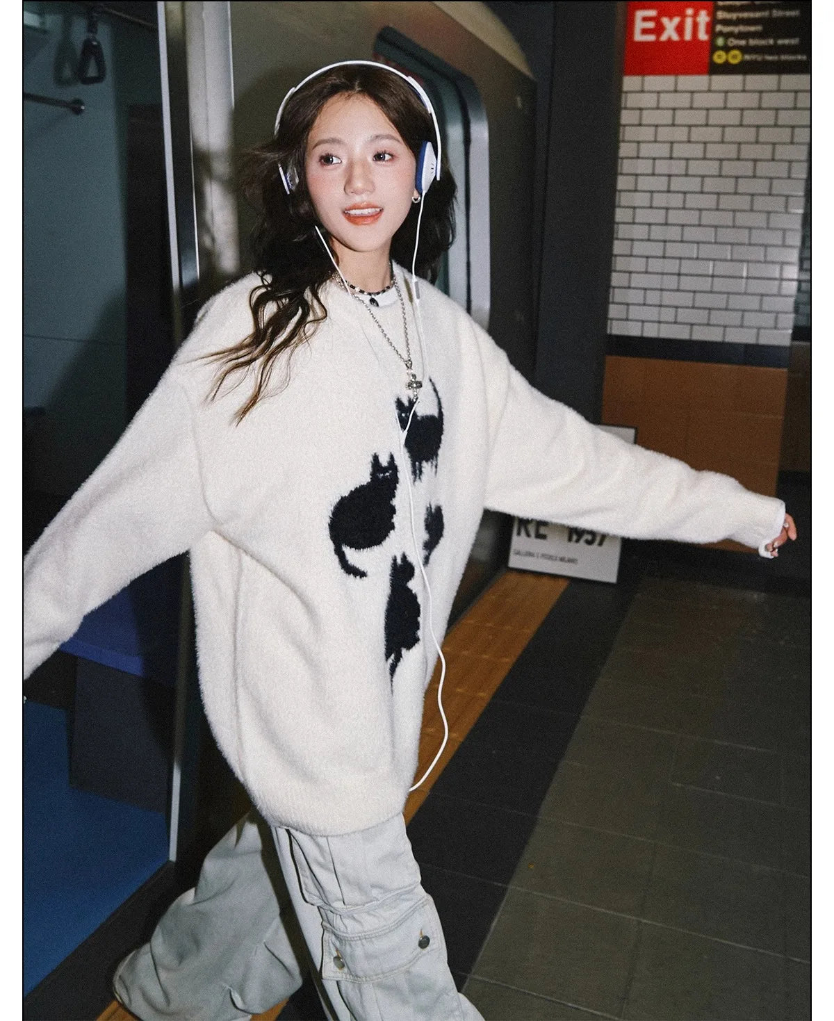 Pullovers Women Cartoon Trendy All-match O-neck Lazy Style Autumn Winter Imitation Mink-fleece Knitted Cozy Chic Ins Sweaters