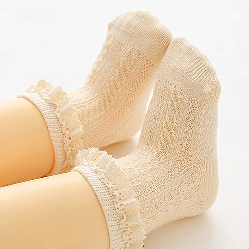 Adorable Infant Girls Ruffle Socks Perfect for Special Occasions like Baptisms Birthdays and Family Photoshoots