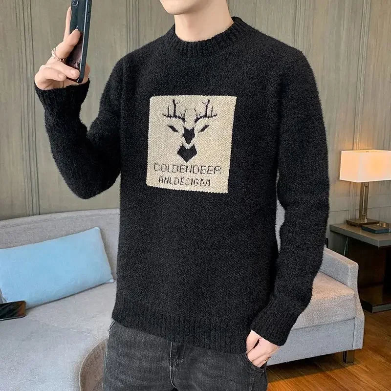 Pullovers Male Long Sleeve Autumnr and Winter Korean Style Knitwear Harajuku Clothing Deals 2025 Y2k Top Men's Knit Sweater