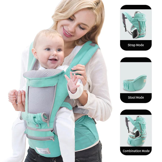 Breathable Ergonomic Baby Carrier Backpack Portable Infant Baby Carrier Kangaroo Hipseat Heaps Baby Sling Carrier Wrap for 0-36M