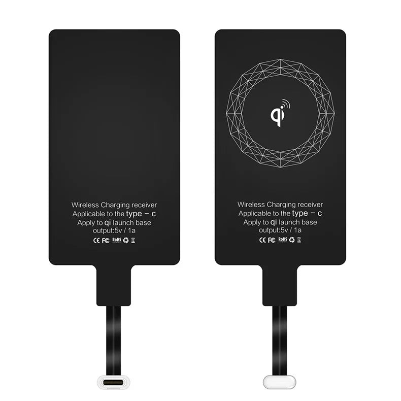 Wireless Charger Receiver Support Type C Micro USB Fast Wireless Charging Adapter For iPhone Ios Android phone Wireless Charge