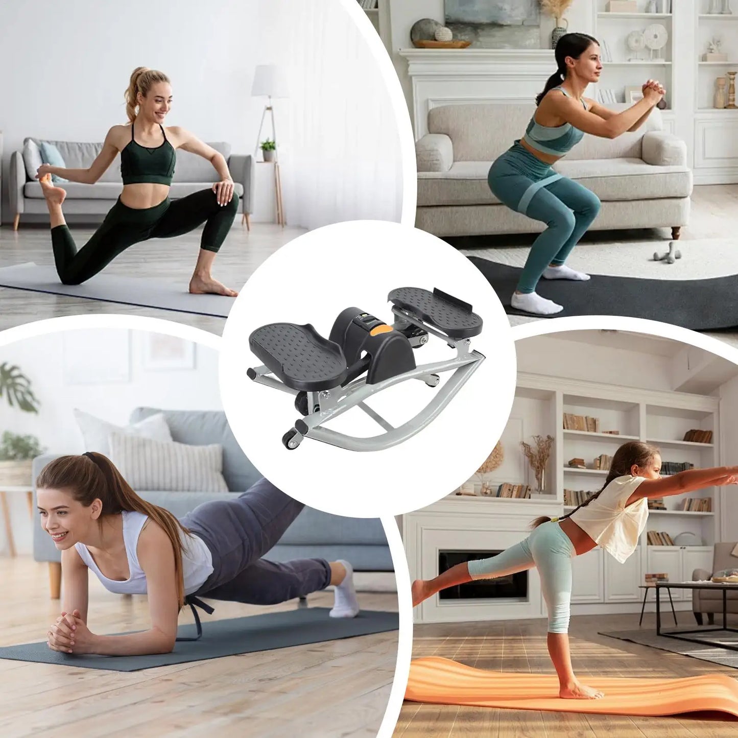 Rock Stepper Machine Legs Glutes Abs Workout Low-Shock Lateral Steppers For Home Apartment Dorm Office Gym Legs Abs Glutes Women
