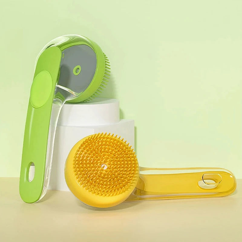 Pet Bath Brush 2025 New 2 In 1 Dog Bath Brush With Built-in Shampoo Dispenser Pet Wash Brush Dogs Cats Grooming Massage Brush