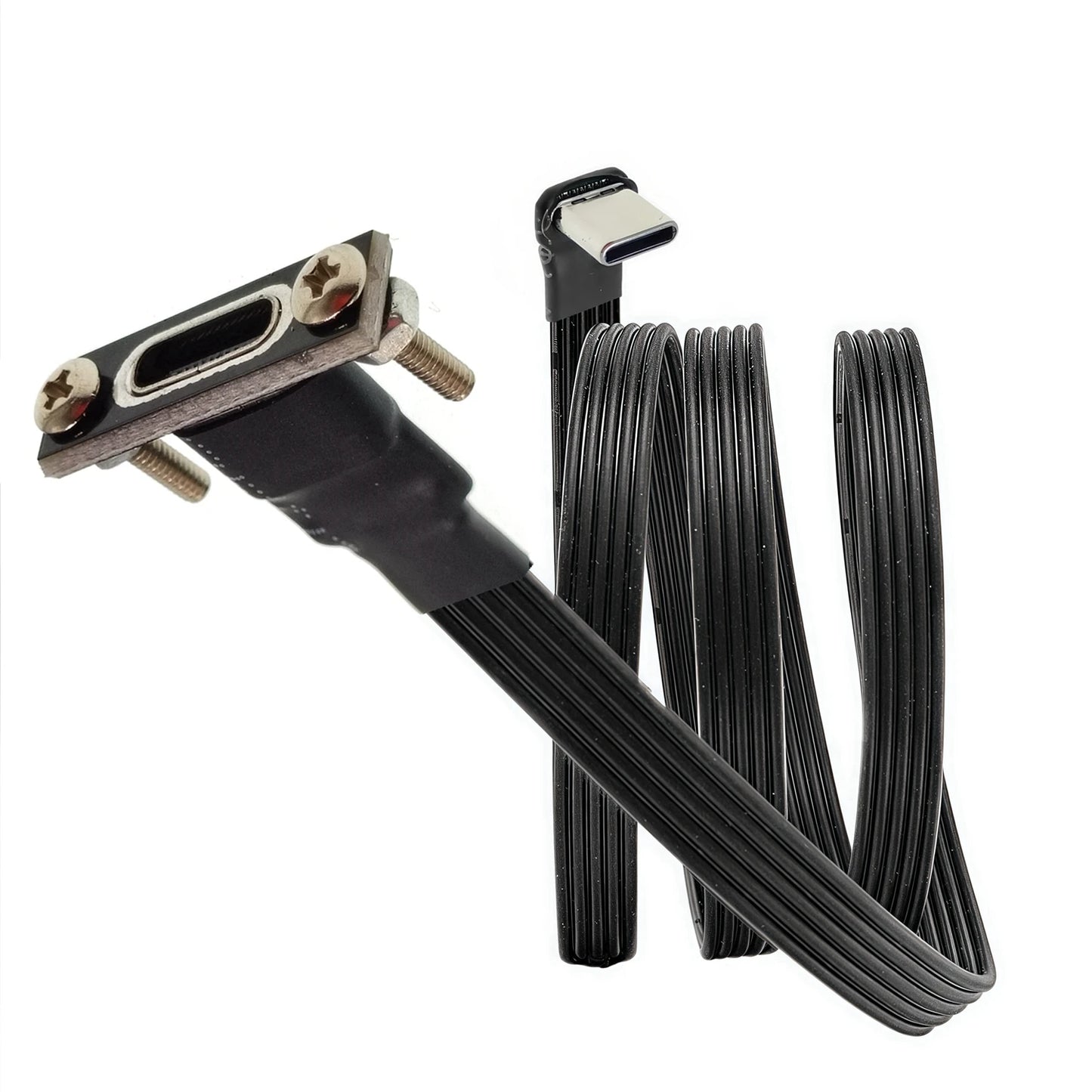 5CM 10CM 20CM 30CM 50CM 100CM USB 2.0 Type C to Type C Extension Cable 90° Adapter FPC FPV Band Flat USB C Cable 3A 5CM-100CM