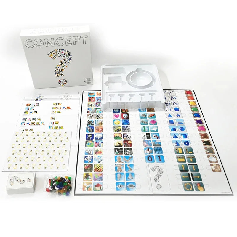 Engage your family and friends with Concept Word Game - a 4 -12 person, 10-minute family game
