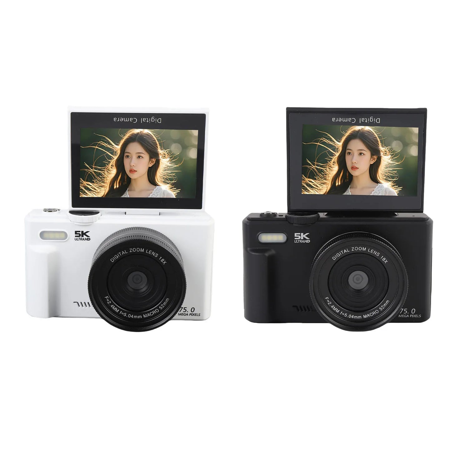 5K HD WiFi Digital Camera Portable 18XAF Autofocus High Definition 3 Inch  Screen 5K Digital Camera for Photography and Video