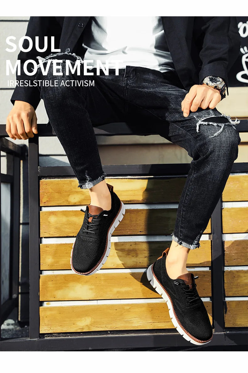 Men Casual Shoes Breeze Stylish Oxfords Fashion Formal Business Urban Breathable Shoes for Male Non Slip Dress Sneakers for Man
