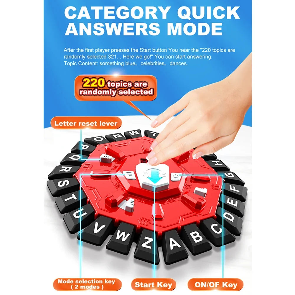 Word game family board game for kids and adults, 220 themed categories, fast-paced learning game, great gift for Christmas and b