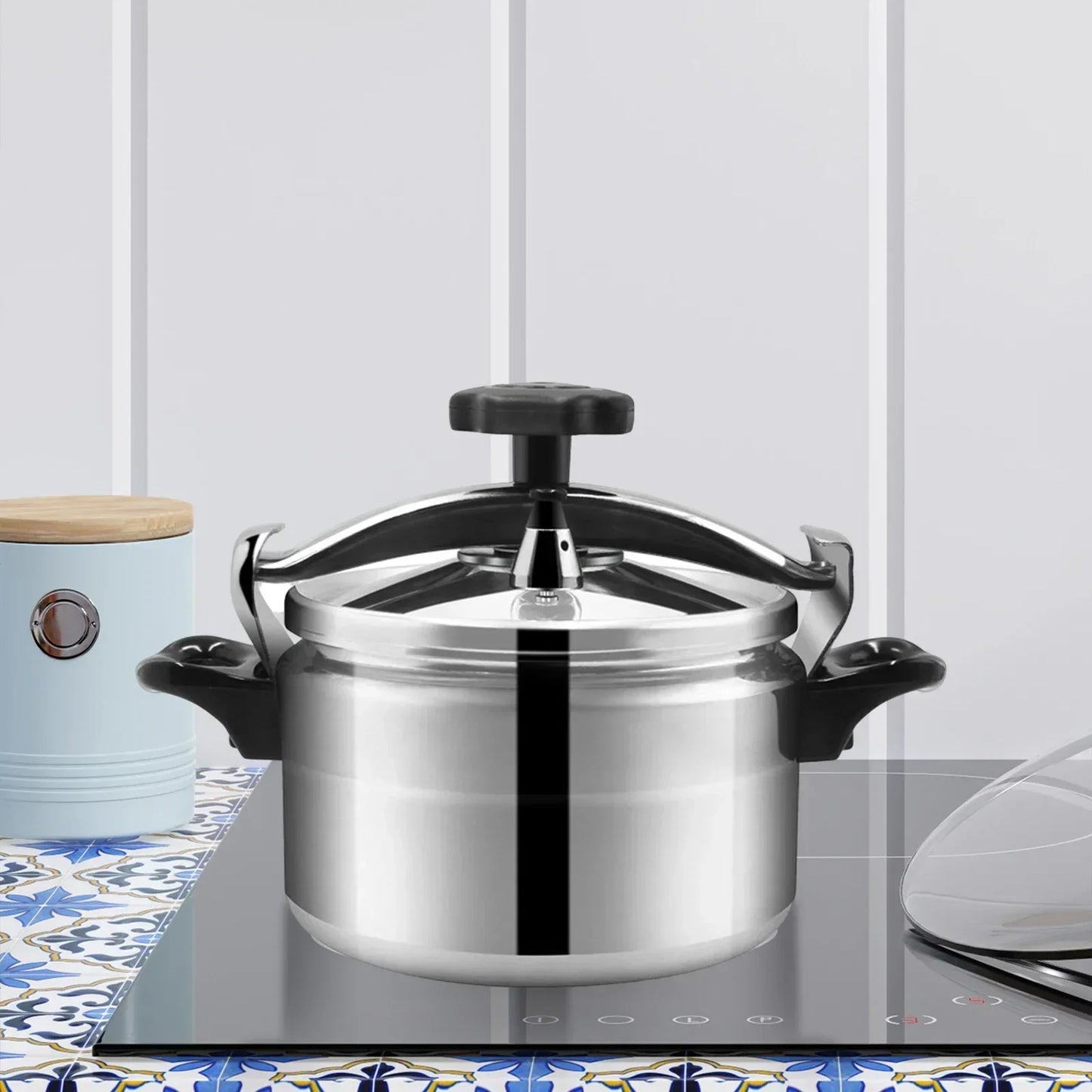 Pressure Canner Cooker Hot Cooking Safety Lock with Secure Knob Cookingfor All Hob Types Universal Easy to Deep Pressure Pan