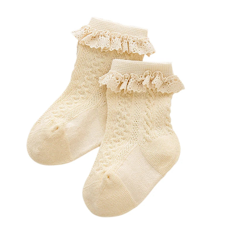 Adorable Infant Girls Ruffle Socks Perfect for Special Occasions like Baptisms Birthdays and Family Photoshoots