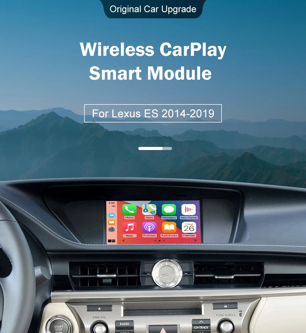Wireless CarPlay for Lexus ES 2014-2019, with Android Auto Mirror Link AirPlay Car Play Functions