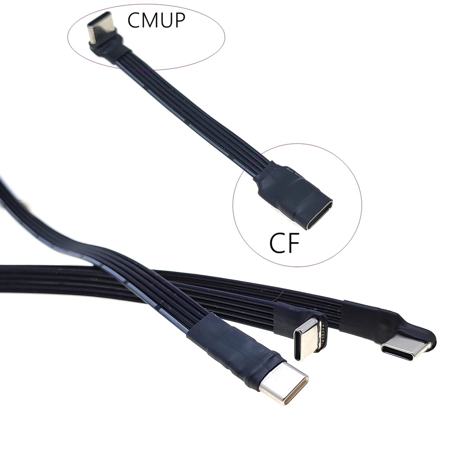 5CM 10CM 20CM 30CM 50CM 100CM USB 2.0 Type C to Type C Extension Cable 90° Adapter FPC FPV Band Flat USB C Cable 3A 5CM-100CM