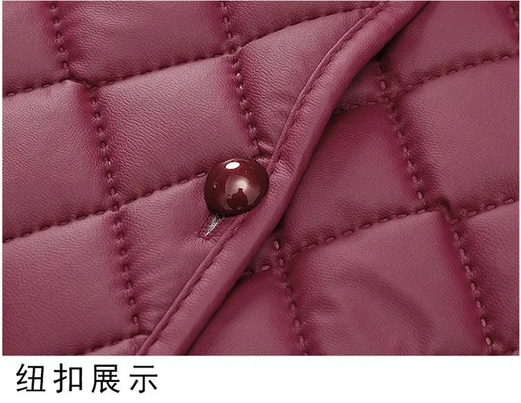 Female Winter Clothes Mother's Clothes With Added Velvet For Warmth Coat Fashionable New Short Ribbed Thickened Jacket Autumn