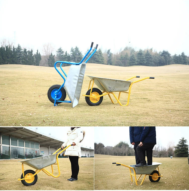 Hot Sale Metal Wheelbarrow With Pneumatic Wheels For Garden And Construction Use Building Equipment For Farm Tools