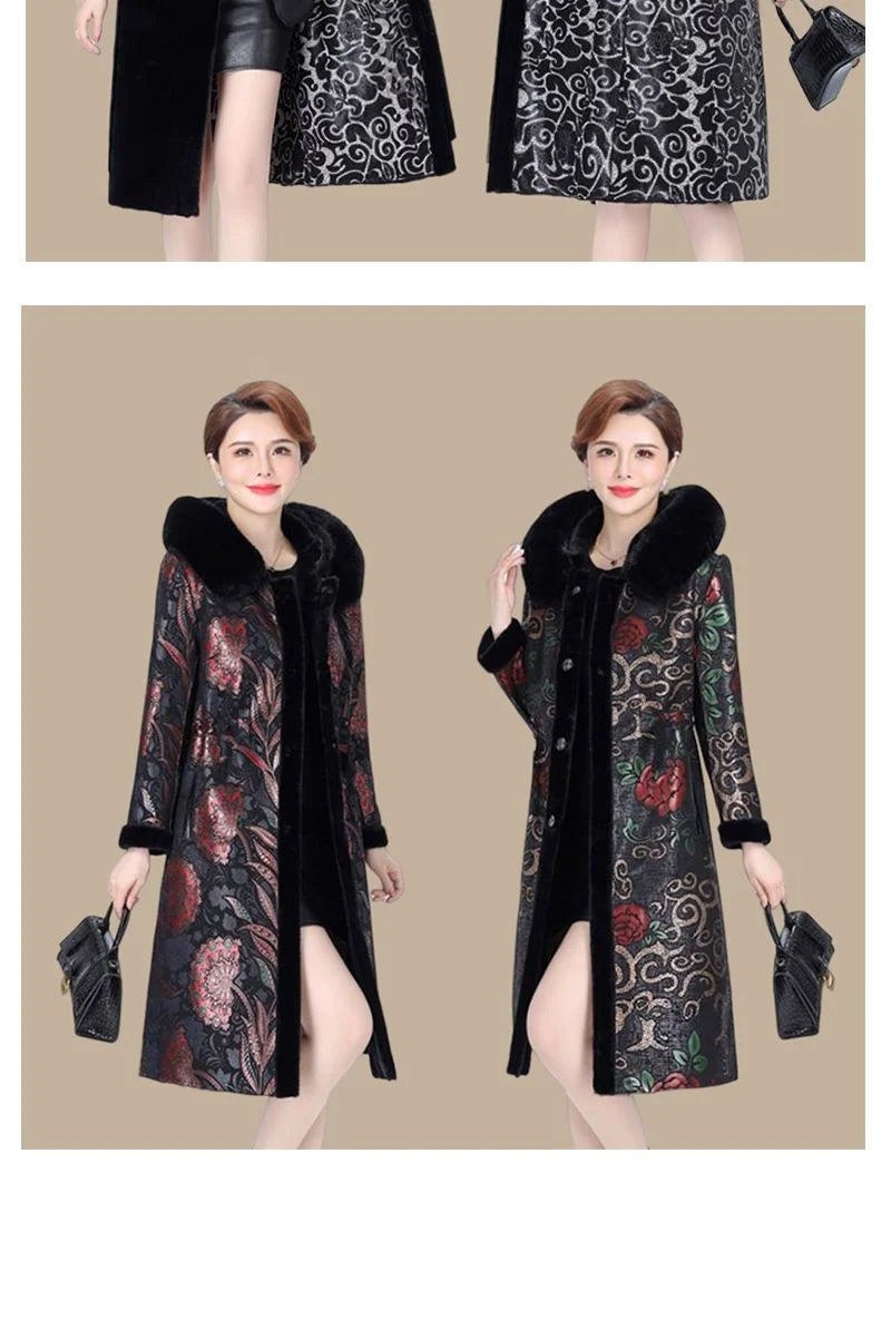 Fur Coat For Women Wearing Both Sides and Fur Integrated Coat 2023 New Loose Mother's Clothing Thickened and Warm Long Coat For