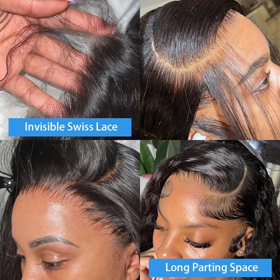 Lafino 200% Density Body Wave Lace Front Wig 13x6 Loose Body Wave 13x4 Lace Front Wigs Black Wig Human Hair 40 Inch Brazilian