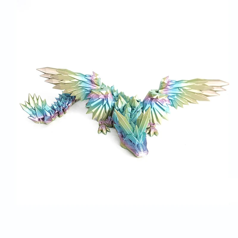 3D Printed Dragon Feathered Wyvern Dragon Articulated Fidget Dragon Home Office Decor Desktop Pet Desk Toy