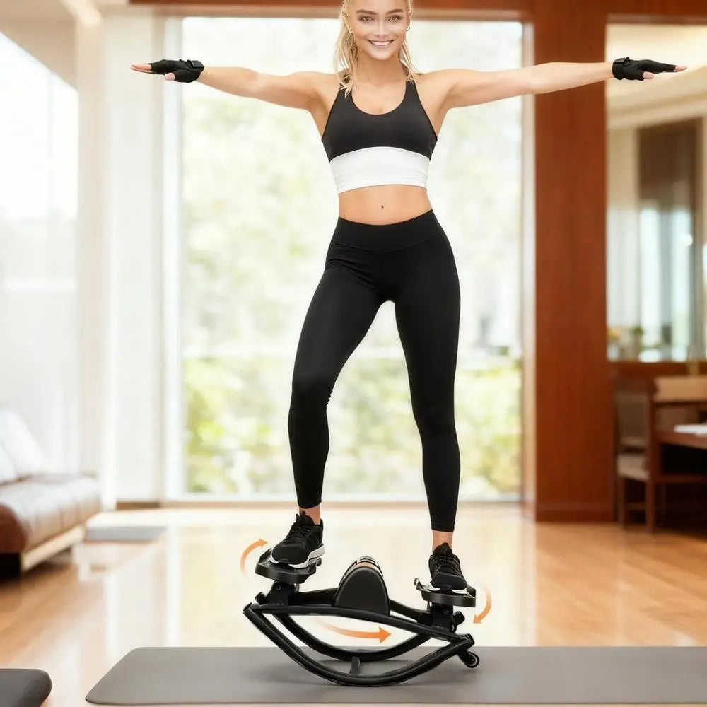 Rock Stepper Machine Legs Glutes Abs Workout Low-Shock Lateral Steppers For Home Apartment Dorm Office Gym Legs Abs Glutes Women