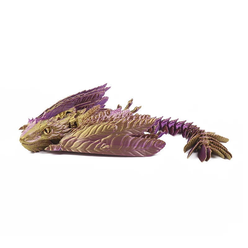 3D Printed Dragon Feathered Wyvern Dragon Articulated Fidget Dragon Home Office Decor Desktop Pet Desk Toy