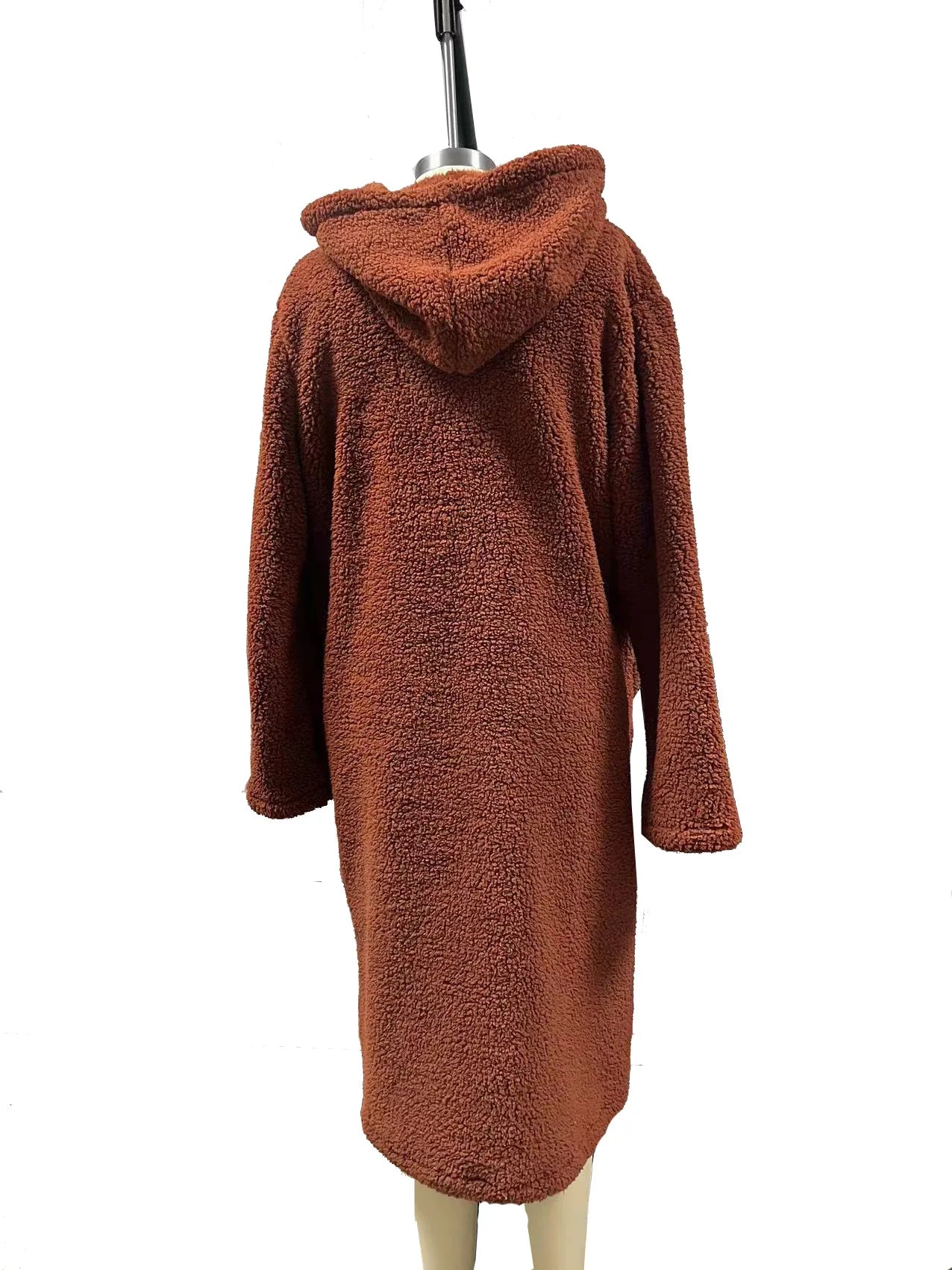 Hooded Coats Long Coat Women Work Turn Down Collar Warm Thick Work Trench Streetwear Elegant Jackets Open Stith Autumn Winter